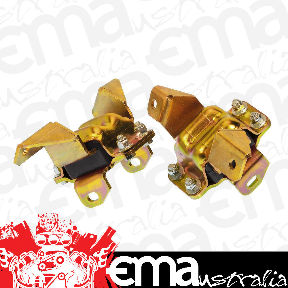 Rocket RPES6-503BL Ford V8 Locking Type Engine Mount Zinc w/ Black Urethane Pair