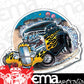 Ruckus RR-BUSTED Busted 32 3 Window' Embosed Metal Sign 16.5" X 13.2"