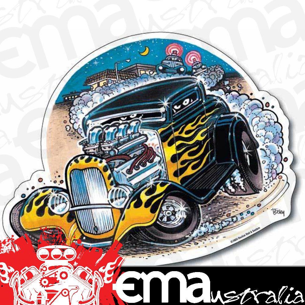 Ruckus RR-BUSTED Busted 32 3 Window' Embosed Metal Sign 16.5" X 13.2"