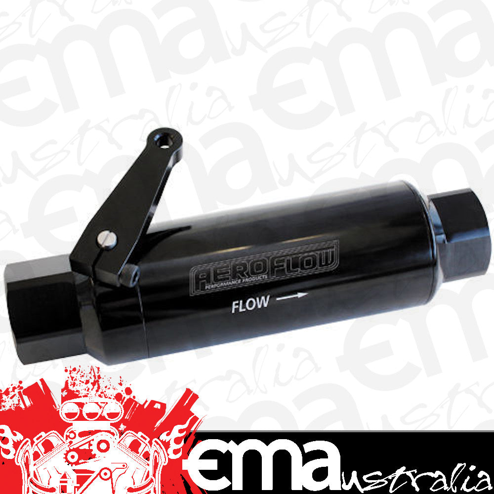 Aeroflow AF66-2051BLK -12ORB Inline Filter with Ballvalve Stainless Steel 60 Micr