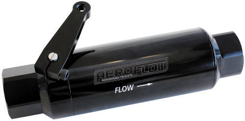 Aeroflow AF66-2051BLK -12ORB Inline Filter with Ballvalve Stainless Steel 60 Micr