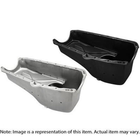 RTS RTS-25-9005BK Oil Pan Sump Steel Black Finish 4 qt. Chev SB 2 Piece RM Drivers Side Dipstick (each)