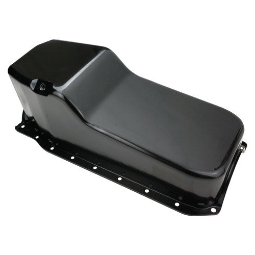 RTS RTS-25-9414BK SB Chev Oil Pan Sump Steel Black Finish Standard 1-Piece Rear main