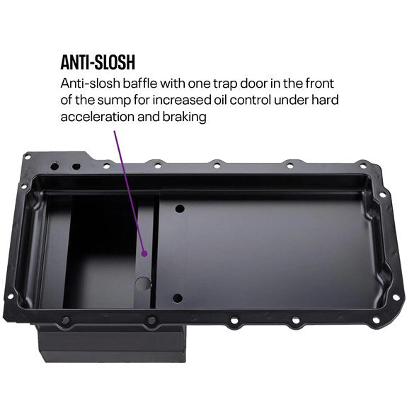 RTS RTS-3002 Chev Holden Oil Pan 10AN 6.5 litre Capacity Rear Sump Pick-Up Matte Black