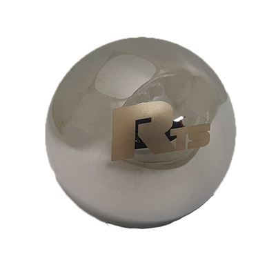 RTS RTS-80534 Shift Knob Round Aluminum Satin Logo Automatic Manual Transmission (each)