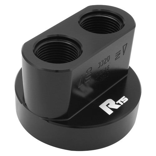 RTS RTS-OB3320 Oil Filter Bypass Adapter Spin-On for Ford & Chrysler 3/4''-16 AN12 ORB Po Billet Aluminium Black
