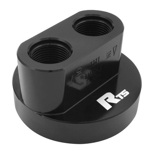 RTS RTS-OB3321 Oil Filter Bypass Adapter Spin-On for Chevrolet SB & BB 13/16''-16 AN12 ORB Po Billet Aluminium Black