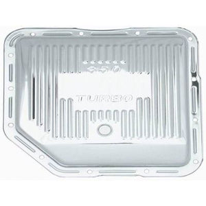 RTS RTS70120CH Chrome Steel Transmission Pan GM Turbo 350 Finned Bottom Included Drain Plug