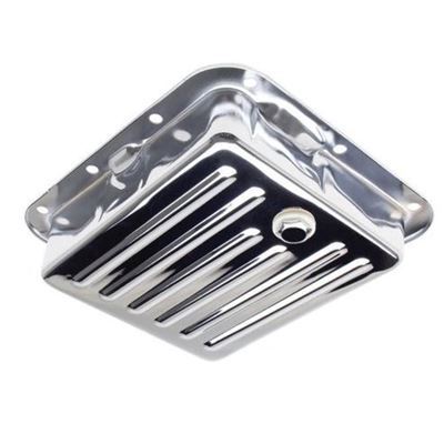 RTS RTS70400CH Chrome Ford C-4 Transmission Pan - Finned Extra Capacity - 1 3/4 Deeper
