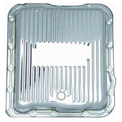 RTS RTS70800CH Chrome Steel Transmission Pan GM Turbo 700R4 & 4L60 Deep Style Finned Bottom Incl. Drain Plug