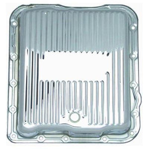 RTS RTS70800CH Chrome Steel Transmission Pan GM Turbo 700R4 & 4L60 Deep Style Finned Bottom Incl. Drain Plug