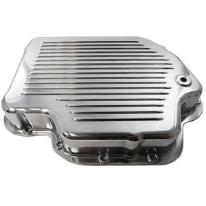 RTS RTS80220P Polished Aluminum Transmission Pan GM Turbo 400 Finned Bottom incl Drain Plug