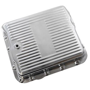 RTS RTS80800P Polished Aluminium Transmission Pan GM Turbo 700R4 & 4L60 Finned Bottom Includeds Drain Plug