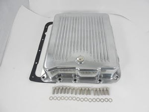 RTS RTS80820P Polished Aluminium Transmission Pan GM Turbo 700R4 & 4L60 2 7*8' Deepr Than Stock Finned Bottom Incl.