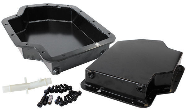 Aeroflow AF72-3001BLK Th400 3" Deep Fabricated Transmission Pan Inc Filter Extensi