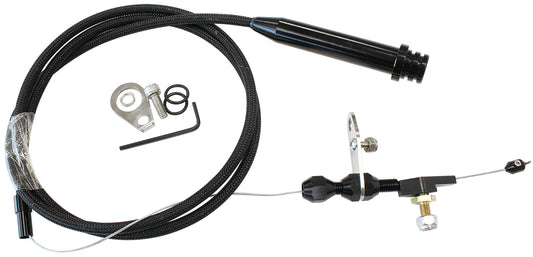 Kickdown Cable With Black Stainless Steel Cover & Black Ends (Suit GM TH700 & Early 4L60E Transmission)