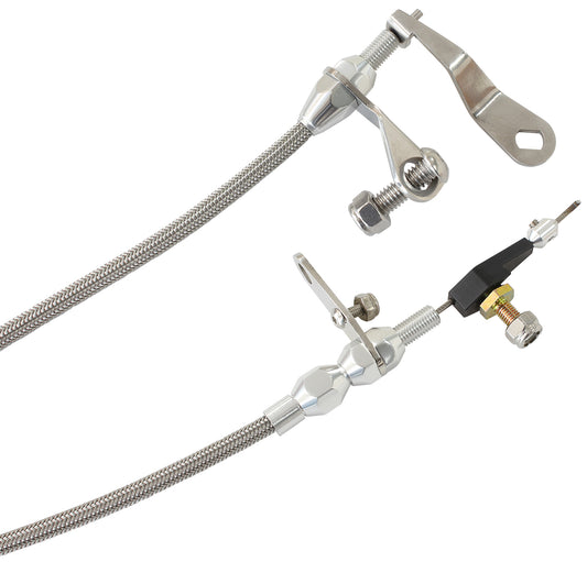 Kickdown Cable With Stainless Steel Cover & Chrome Ends (Suit Ford C6 Transmission)