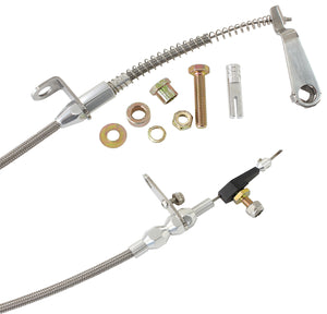 Kickdown Cable With Stainless Steel Cover & Chrome Ends (Suit Ford AOD Transmission)