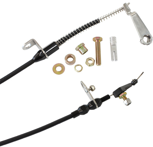 Kickdown Cable With Black Stainless Steel Cover & Black Ends (Suit Ford AOD Transmission)