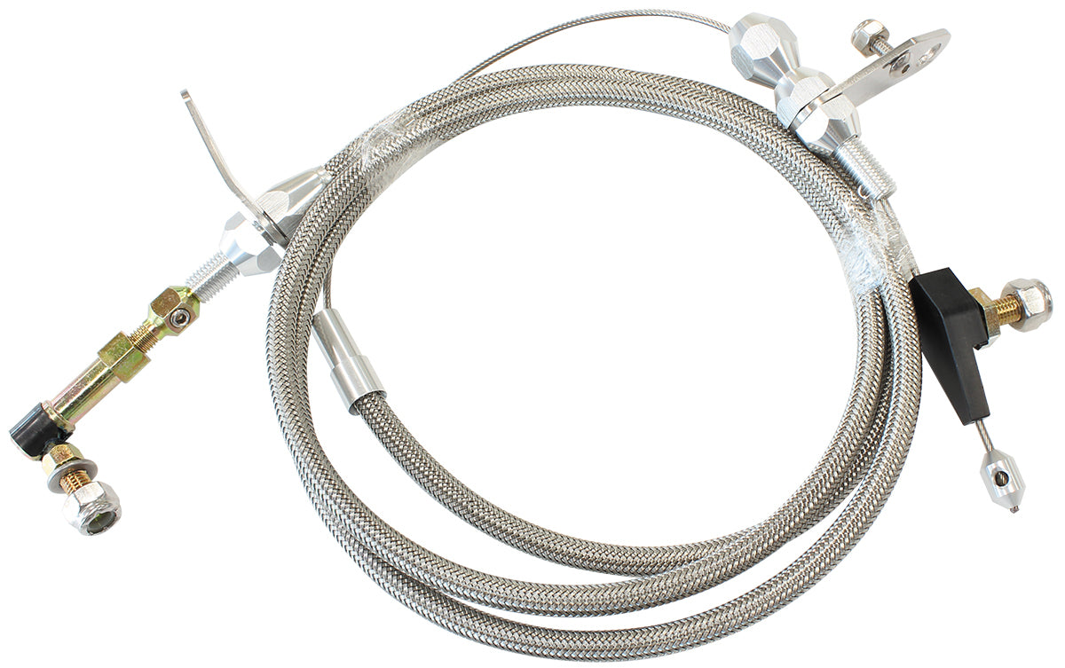 Kickdown Cable With Stainless Steel Cover & Chrome Ends (Suit Crysler Torqueflite 904 Transmission)