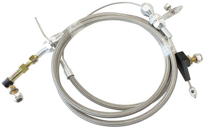 Kickdown Cable With Stainless Steel Cover & Chrome Ends (Suit Crysler Torqueflite 904 Transmission)