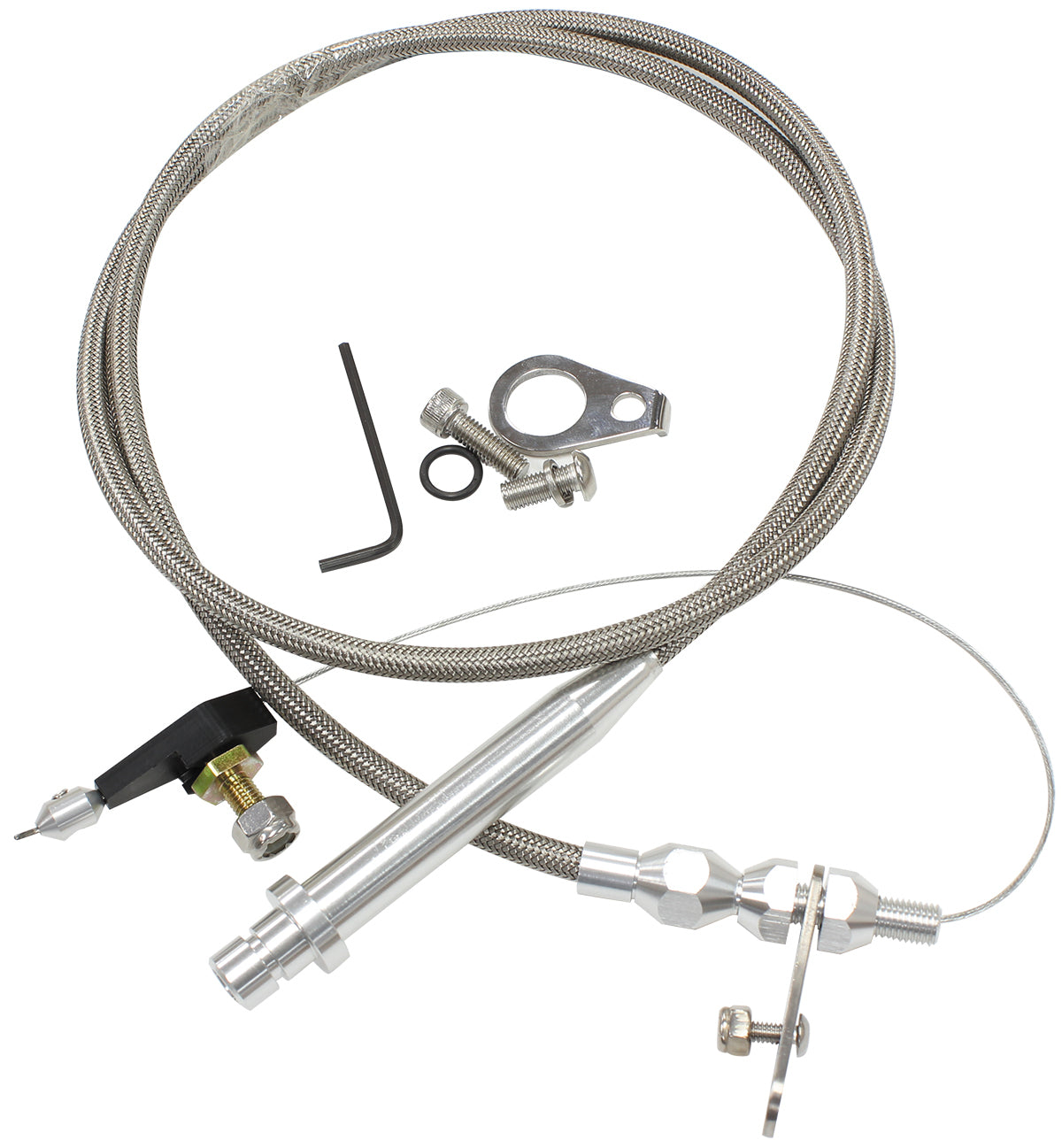 Aeroflow Performance Products AF72-7007 Kickdown Cable With Stainless Steel Cover & Chrome Ends (Suit GM TH350 Transmission)