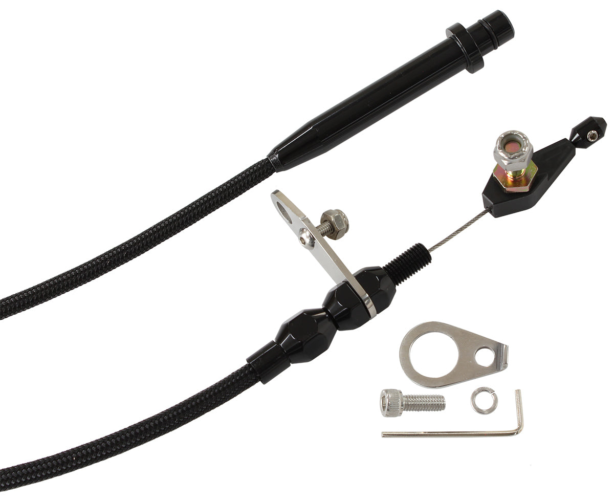 Kickdown Cable With Black Stainless Steel Cover & Black Ends (Suit GM TH350 Transmission)