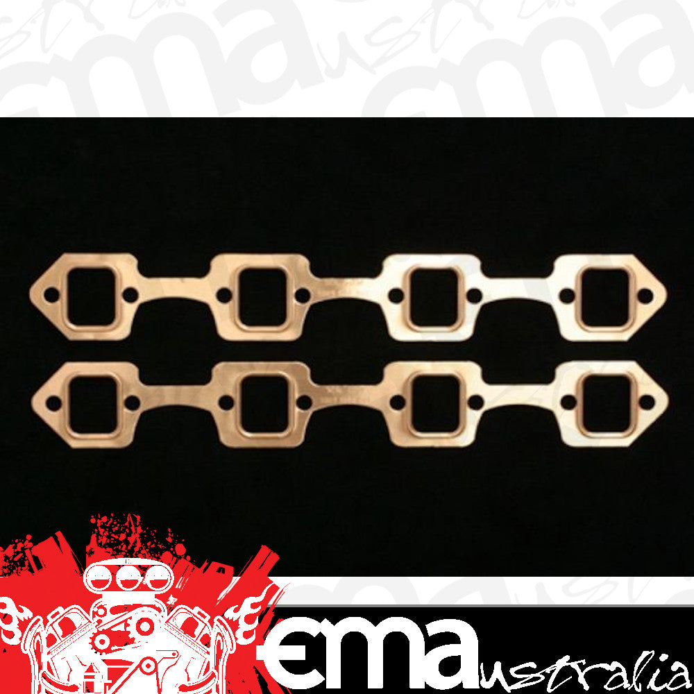 SCE Gaskets SCE-4036 Pro Copper Embossed Exhaust Gaskets suit Ford 289-351W 1.2" x 1.5"