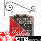 Engine Master Australia SDF-189985 Coca-Colaƒ© Fountain Service Double-Sided Hanging Sign