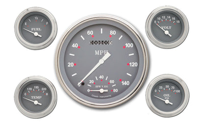 Classic Instruments SG65SLF SG - 5 Gauge Set 4-5/8" Speedtachular & 2-1/8" Fuel, Oil, Temp, Volts