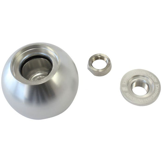 Bang Shift Billet Round Gear Knob with Bare Button Boss  Silver Finish