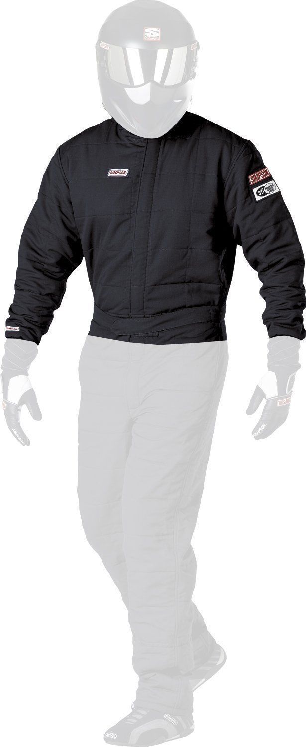 Simpson SI0602112 Supersport Standard 2 Layer Nomex Jacket Small Black SFI 5