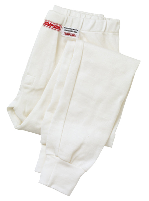 Simpson SI20103L Soft Knit Nomex Underwear Large White Bottom SFI & Fia ApprOved