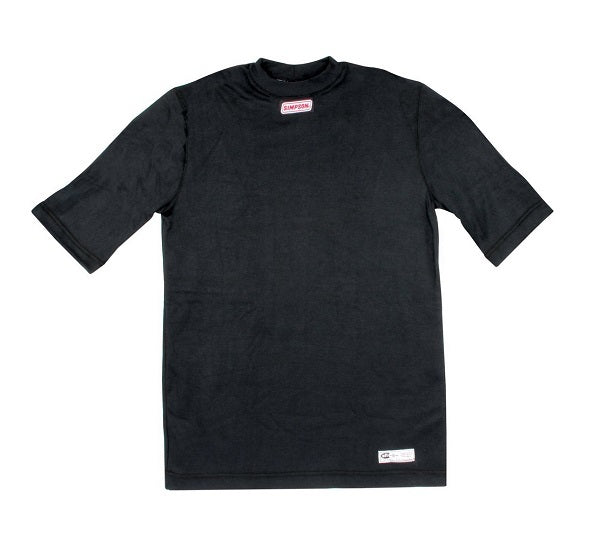 Simpson SI20602M Carbonx Underwear Medium Black Top Crew Neck Short Sleeve SFI ApprOved