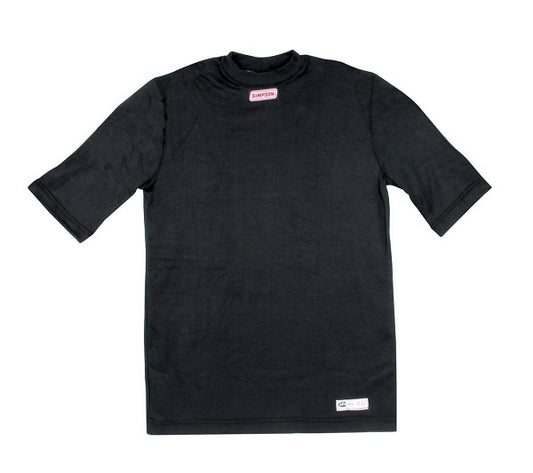 Simpson SI20602M Carbonx Underwear Medium Black Top Crew Neck Short Sleeve SFI ApprOved
