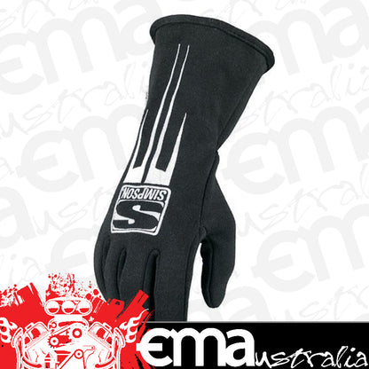 Simpson SI20800SK Predator GlOves Nomex/Leather SFI 3.3/5 Size Small Black
