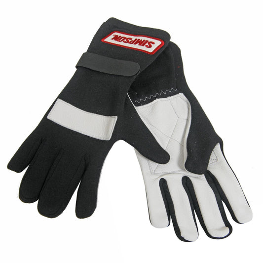 Simpson SI21100M Posigrip Driving GlOves SFI Nomex/Leather Size Medium Black