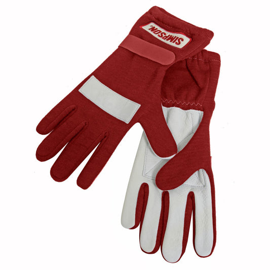 Simpson SI21100XLR Posigrip Driving GlOves SFI Nomex/Leather Size xLarge Red
