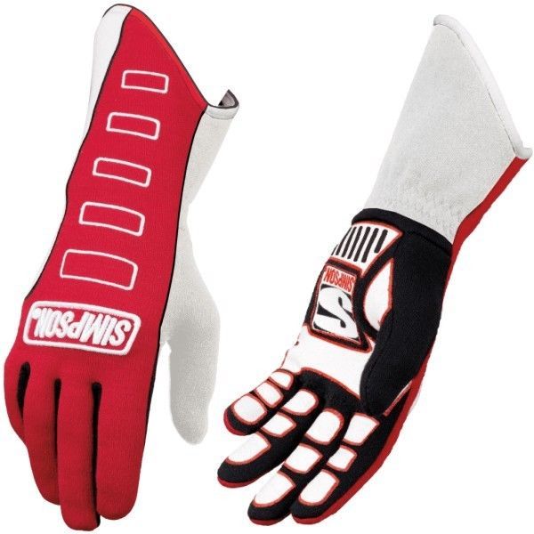 Simpson SI21300xR Competitor Nomex Driving GlOves SFI 3.3/5 Size x Large Red