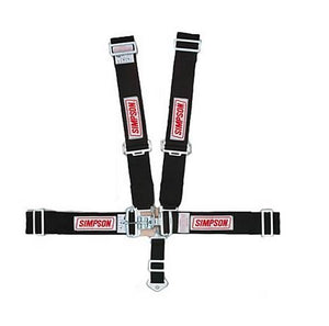 Simpson SI29064BK-HD 5 Point Dual Harness for Hans Device Black 55" Latch & Link Pull Down Wrap Around Bar Mount