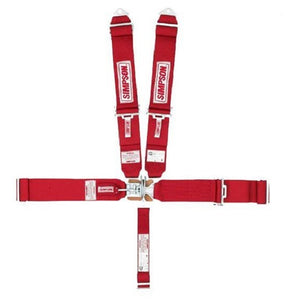 Simpson SI29066R Sprint Car 5 Point Harness Red Latch & Link Pull Down No Right Side Adjuster