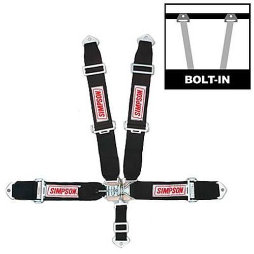 Simpson SI29073BK Latch F/x 5-Point Harness 62" Bolt-In Floor Mount Black