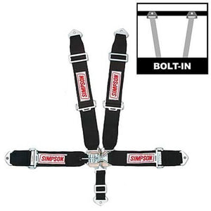 Simpson SI29073BK Latch F/x 5-Point Harness 62" Bolt-In Floor Mount Black