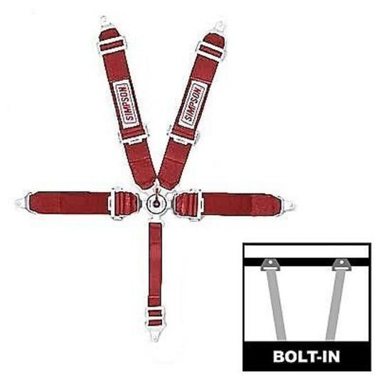 Simpson SI29110R Camlock 55" 5 Point Harness Pull Down Floor Mount Red