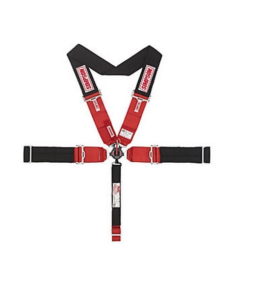 Simpson SI29116BK Drag Racing 5 Point Harness Black Camlock Pull Down Wrap Around Covered In Nomex