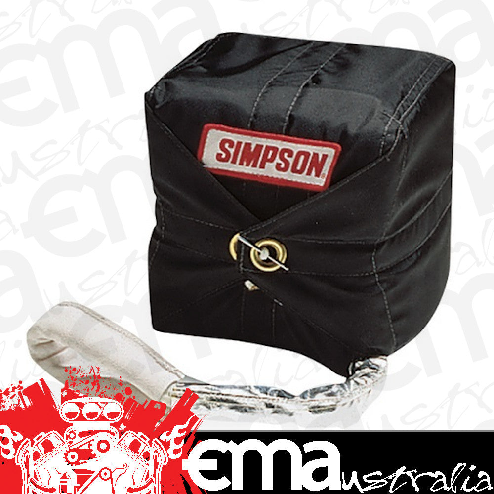 Simpson SI42020KS Sky Jacker 10' Drag Chute Black Chute w/ Black Nylon Pack & Logo On Chute up to 200 Mph