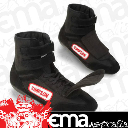 Simpson SIDR100BK Drag Racing Driving Shoe SFI-15 Size 10 Black