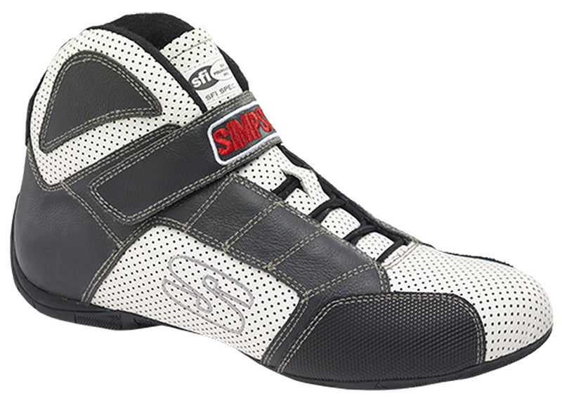 Simpson SIRL130W Redline Shoe Size 12 Black On White w/ White Stitching SFI 3.3/5