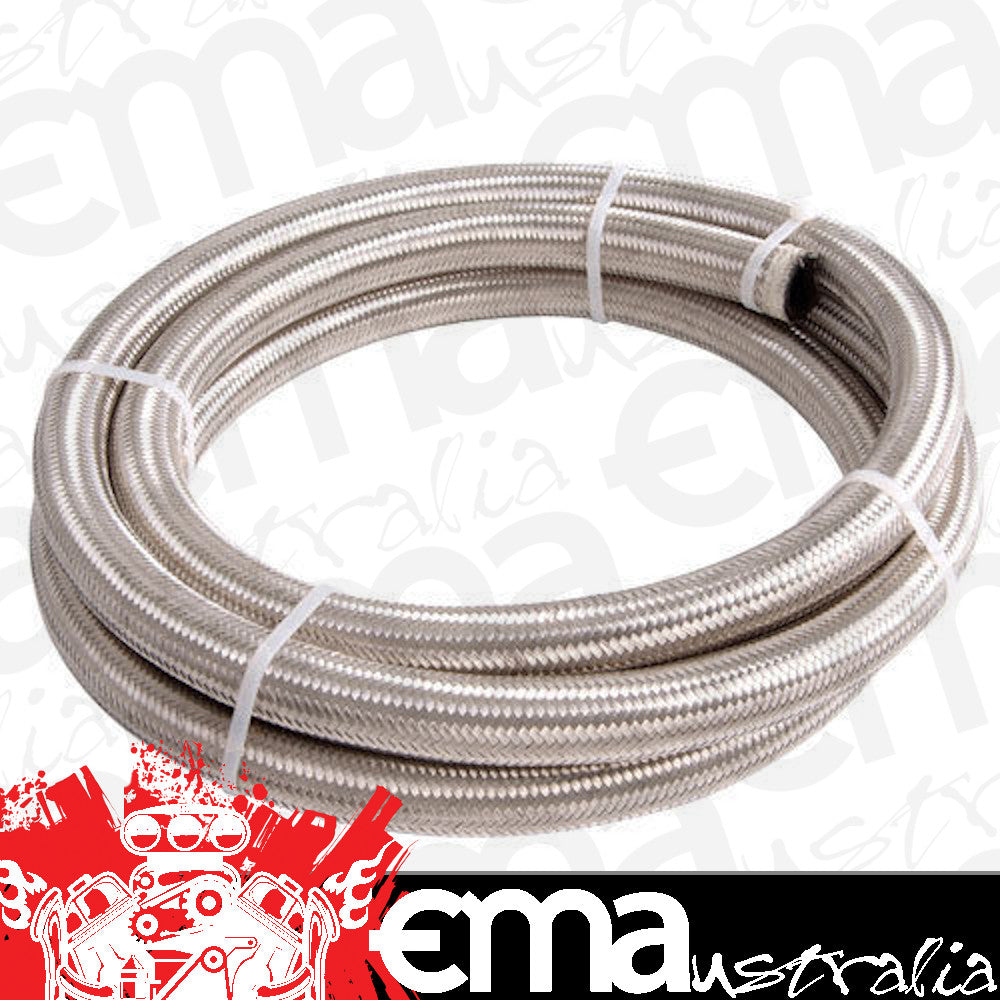 Aeroflow AF100-06-6M SS Braided Hose -6AN 6 Metre Length Clamshell Pack