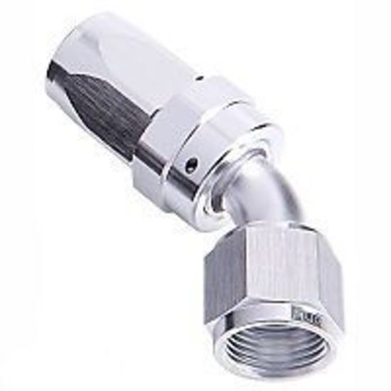 Aeroflow Performance Products AF102-04S 4AN Taper Series 45 Degree Hose End Silver